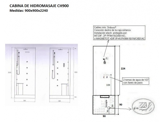 CABINA HIDROMASAJE CH900 5